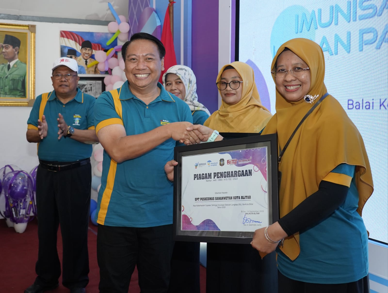  Puskesmas Sananwetan Raih Tiga Penghargaan dalam Pelaksanaan Capaian Imunisasi Tahun 2022 1