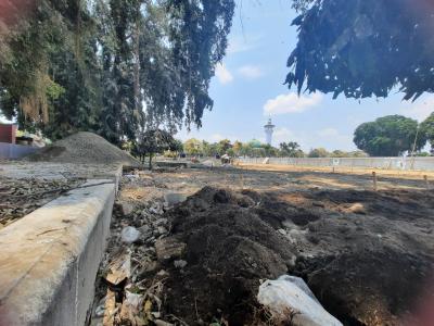 Progres Mencapai 35 Persen, Dinas Lingkungan Hidup Kebut Pembangunan Ruang Ekspresi di Aloon - Aloon Kota Blitar 